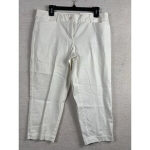 Ann Taylor LOFT Women's Pants 10P Petite White Original Crop Straight Leg NWT